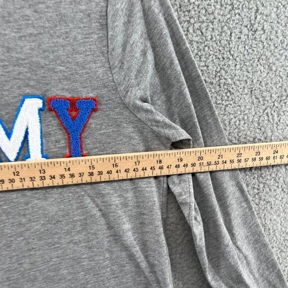 TOMMY HILFIGER Cropped Pajama Shirt Embroidered logo appliqués vasity style Y2K - Picture 8 of 14